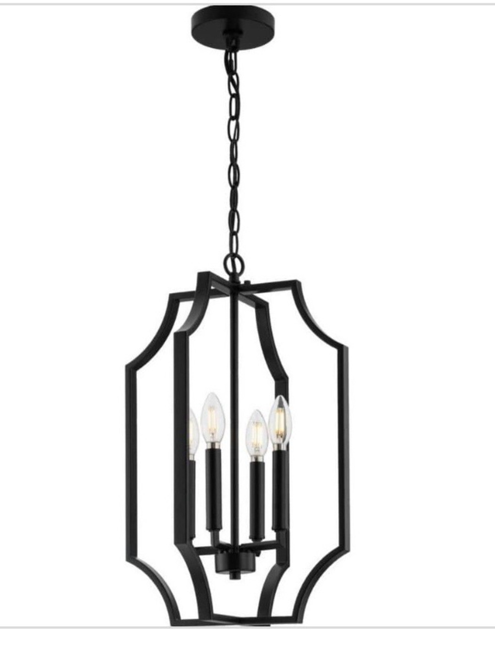 New Progress Lighting Cloverhill Black Metal 4-Light Pendant Chandelier